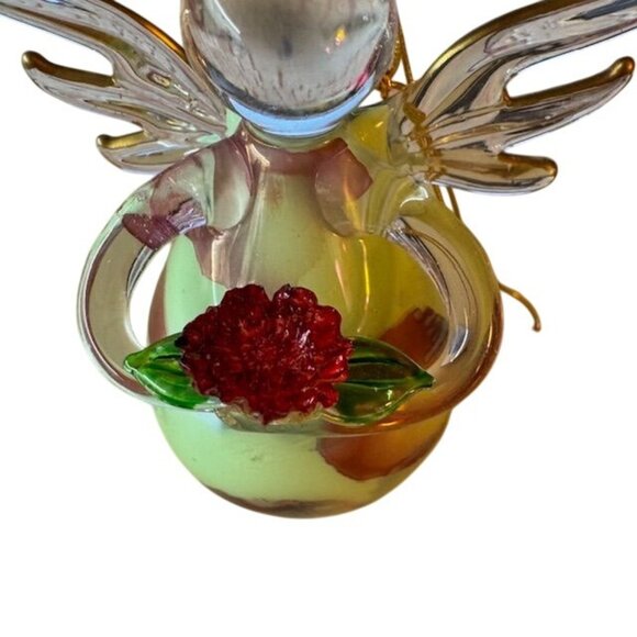 Russ Angel Of The Month August Figurine With Gladiolus Flower Glass Ornament - Picture 3 of 8